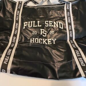 Full Send Hockey 2020 Equipment Bag Black‎ White Logo Tarpaulin Sports Gym Bag